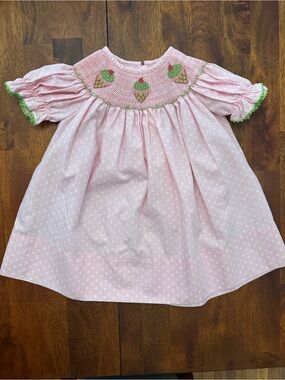 Girls' Pink Smocked Ice Cream Dress